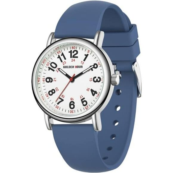 Waterproof Nurse Watch Medical Military Time Silicone Band Easy Read Second Hand - Picture 1 of 7